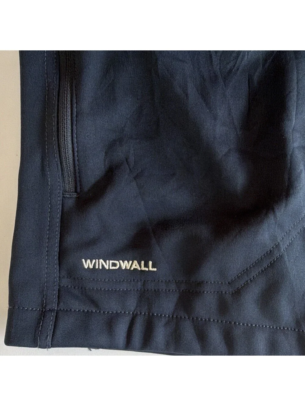 The North Face Men's Navy Solid Full Zip soft shell Vest Zipped Pockets Size S